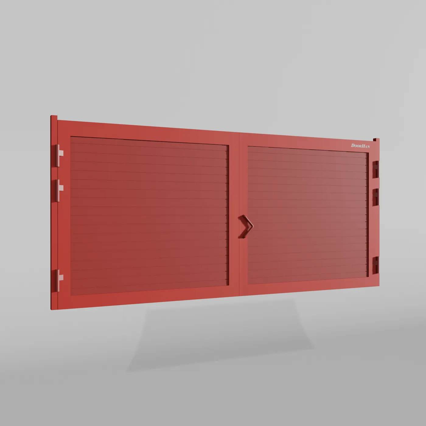 Распашные ворота DoorHan 4600х1200 цвета RAL 3000 (коричневый) с дизайном «доска» без автоматики