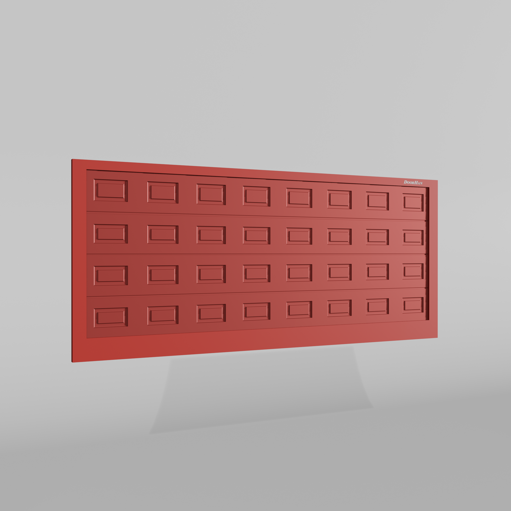 Откатные ворота DoorHan 5000х1600 цвета RAL 3000 (красный) с дизайном «филенка» без автоматики