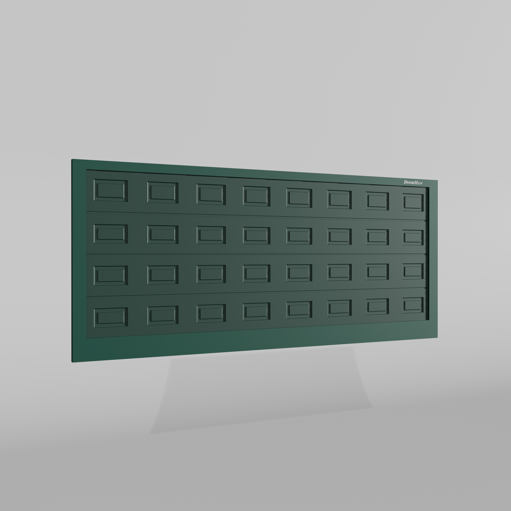 Откатные ворота DoorHan 2600х2000 цвета RAL 6005 (зелёный) с дизайном «филенка» без автоматики