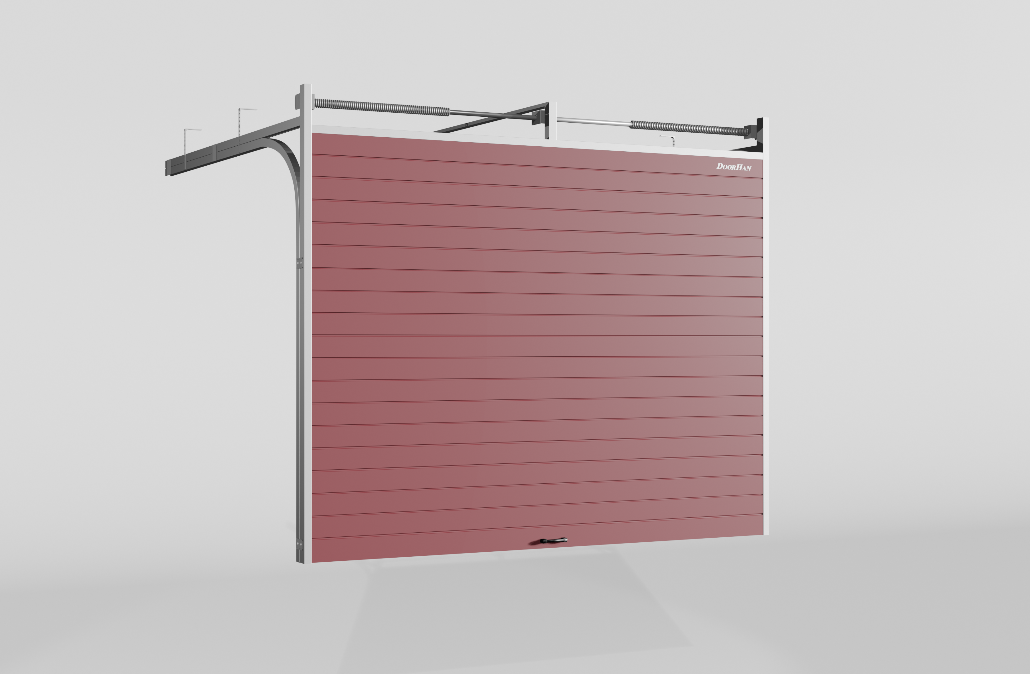 Секционные ворота DoorHan стальные 4800х2100 цвета RAL 3005 (бордовый) с дизайном «доска» без автоматики