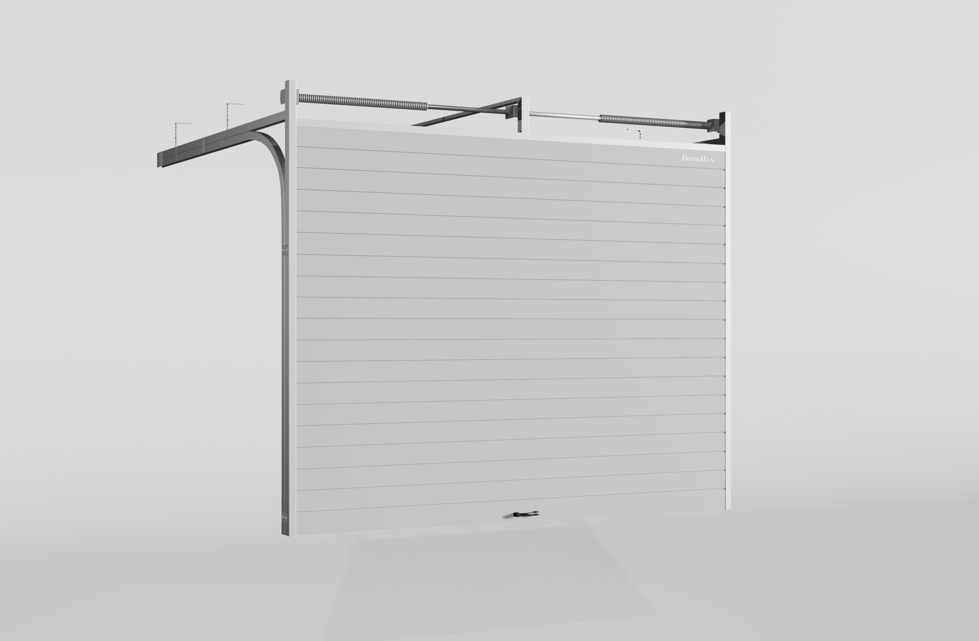 Секционные ворота DoorHan стальные 2300х2600 цвета RAL 7004 (серый) с дизайном «доска» с автоматикой
