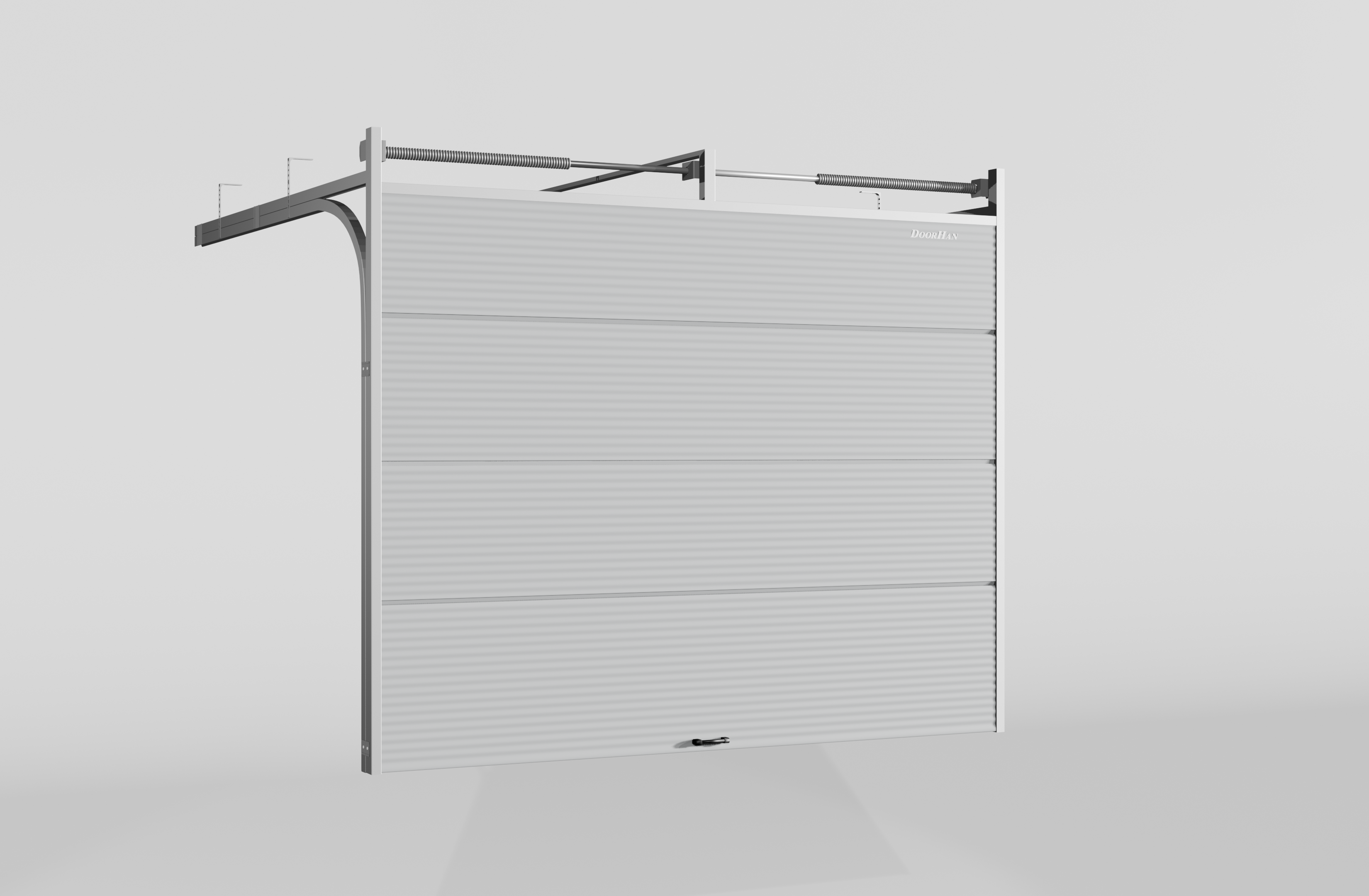Секционные ворота DoorHan стальные 4400х2400 цвета RAL 7004 (серый) с дизайном «волна» без автоматики