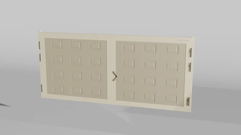 Распашные ворота DoorHan 3600х1500 цвета RAL 1014 (бежевый) с дизайном «филенка» без автоматики 2