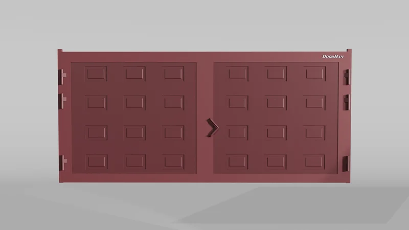 Распашные ворота DoorHan 4300х1700 цвета RAL 3005 (бордовый) с дизайном «филенка» с автоматикой